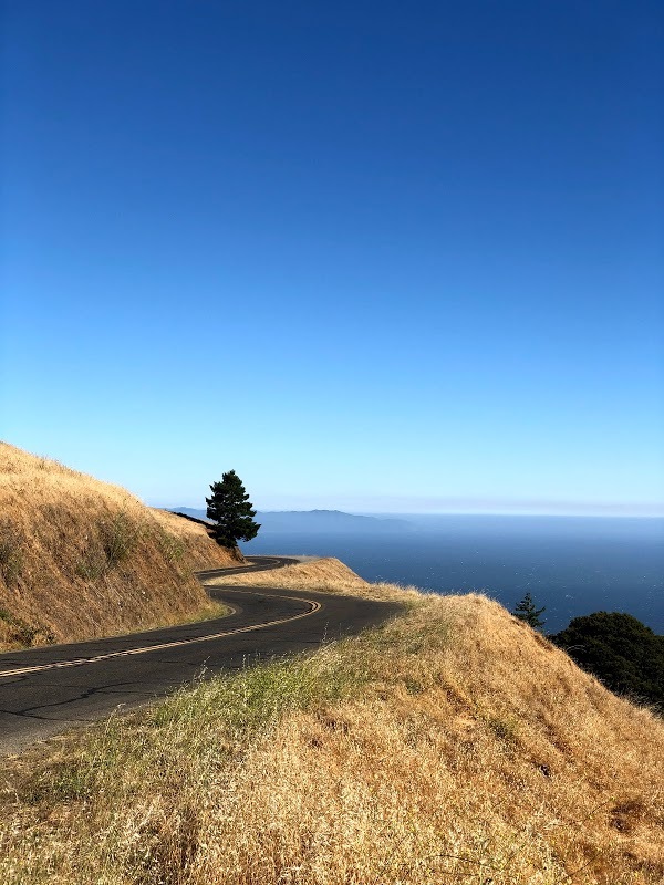 La route tourne, pour ne pas plonger dans l'océan.
— Mount Tamalpais, CA. 2020.
